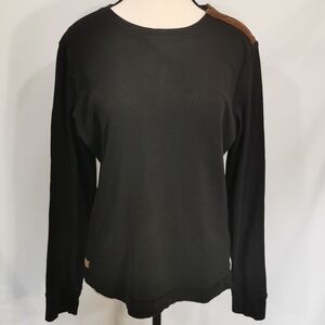 Lauren Ralph Lauren Long Sleeve Shirt Faux Suede Accents - Sz L/XL
